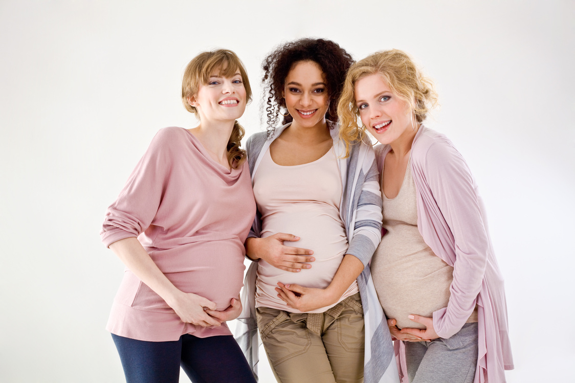 Happy pregnant women